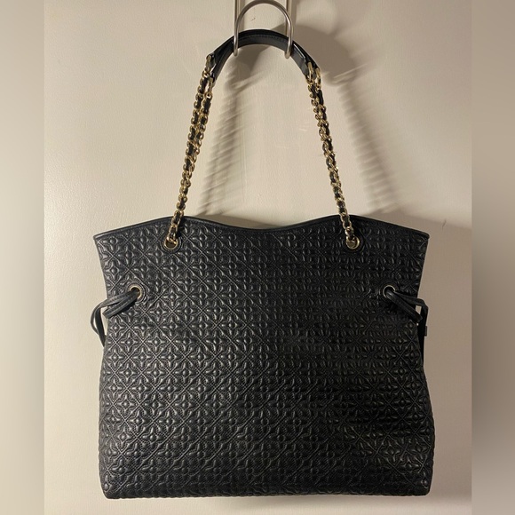 Tory Burch quilted tote | large, new, black and gold - Picture 7 of 9